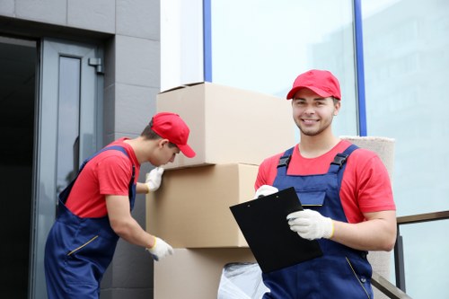 House removals in Crystalpalace with packed moving boxes ready for transport
