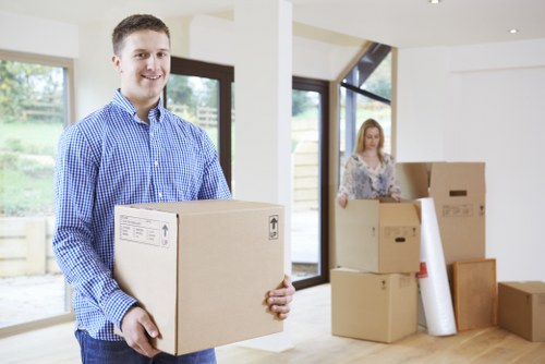Student removals van loading boxes near Crystal Palace housing