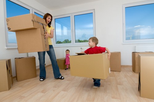 Example of a flat move in Crystal Palace with boxes and furniture for pricing illustration