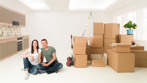 Household and business items organised for transport in Crystal Palace