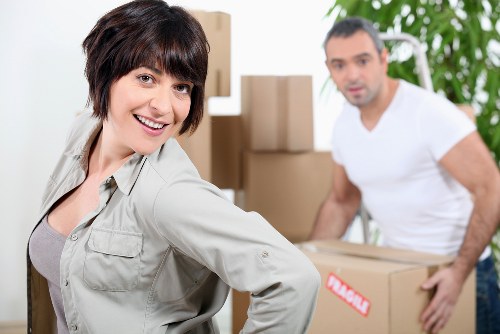 Packing supplies and labeled boxes prepared for removal services