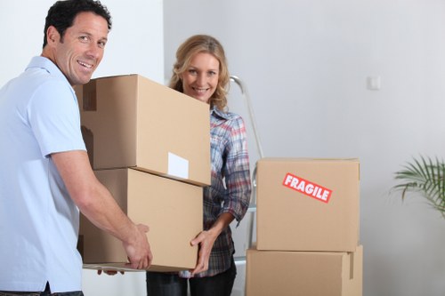 Organised room-by-room packing with labelled boxes